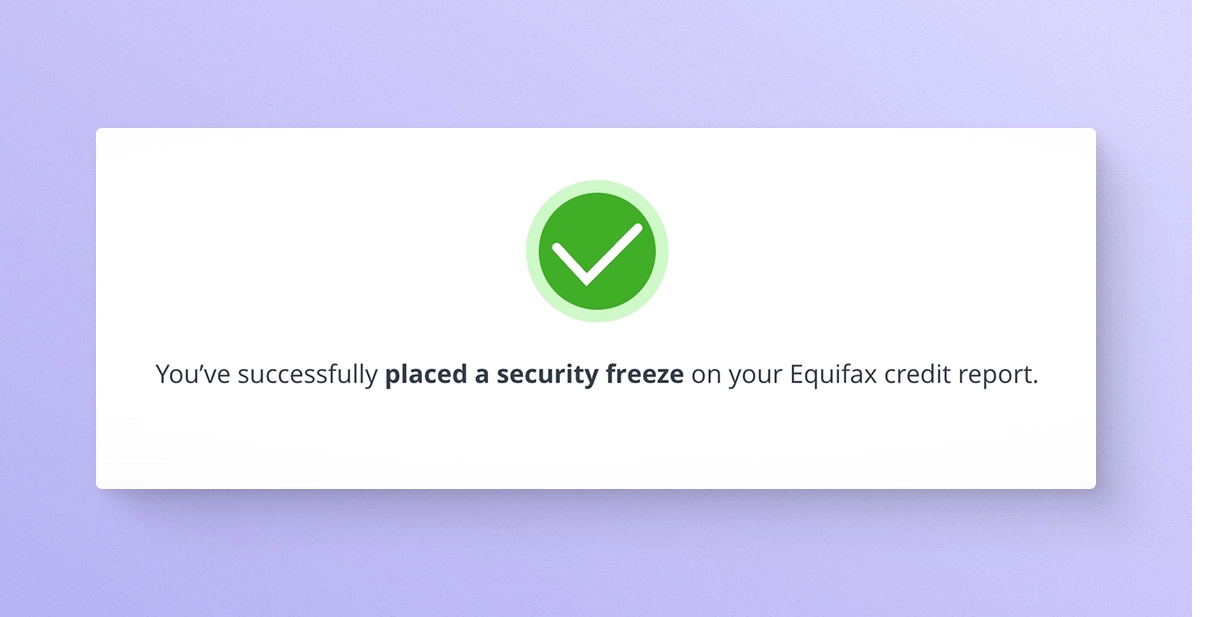 Equifax credit frozen screen