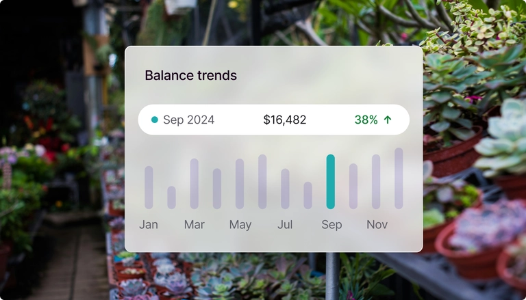 Balance trends graph on a background 