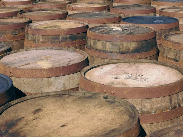 Rows of barrels
