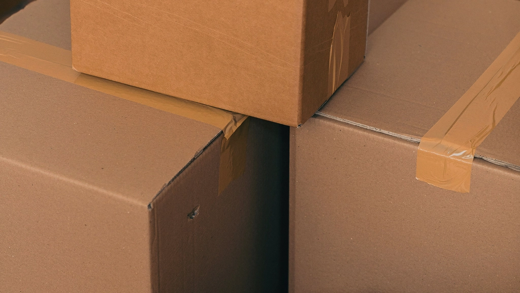 cardboard boxes stacked