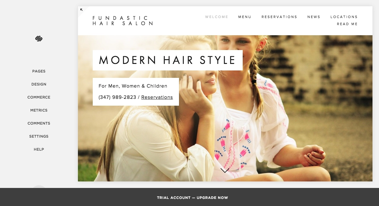 Screenshot of the squarespace.com homepage redesign page