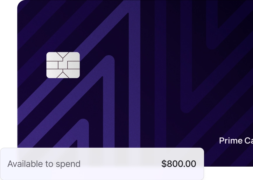 Nav Prime Card showing $800.00 available to spend
