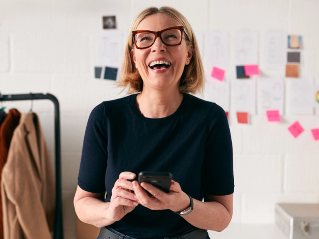 Small business owner uses business budgeting apps