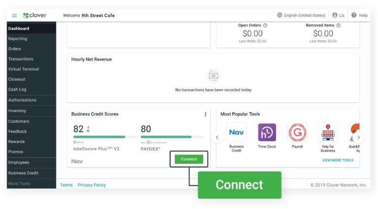 Clover connect screen