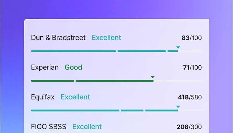Credit health business credit scores