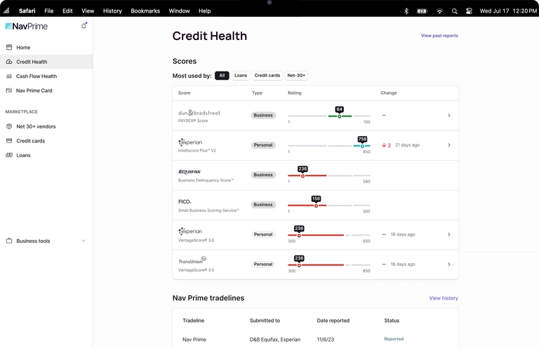 nav prime desktop screen