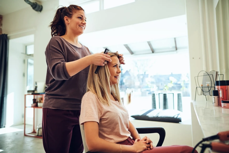 Small business owner runs hair salon
