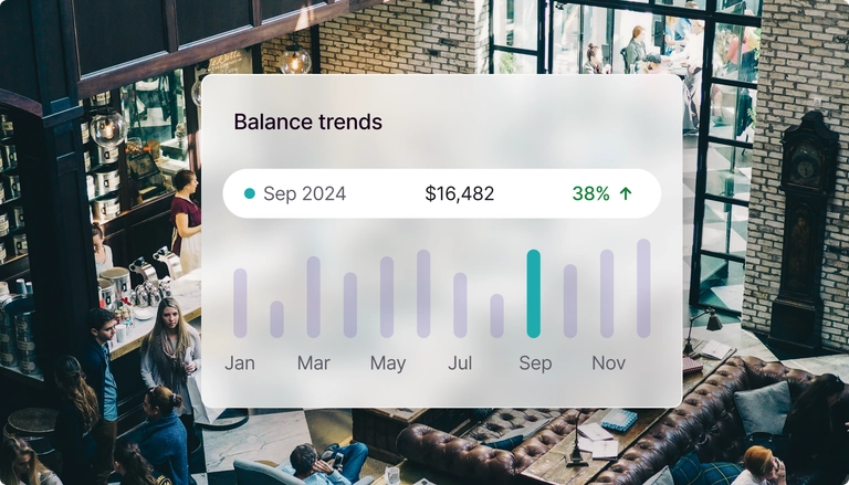 Balance trends graph on a background
