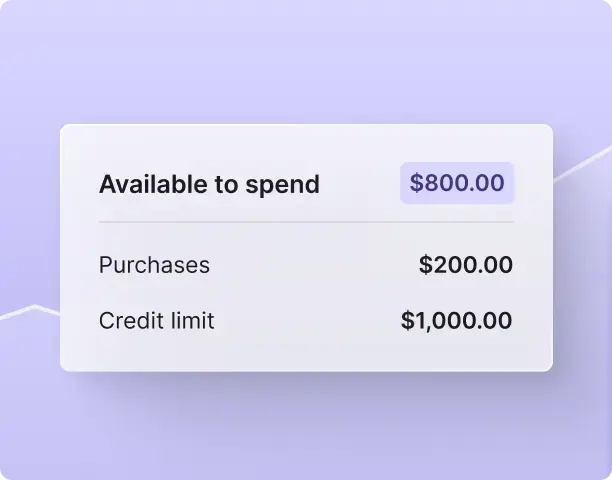 Available to spend, purchase, and credit limit preview