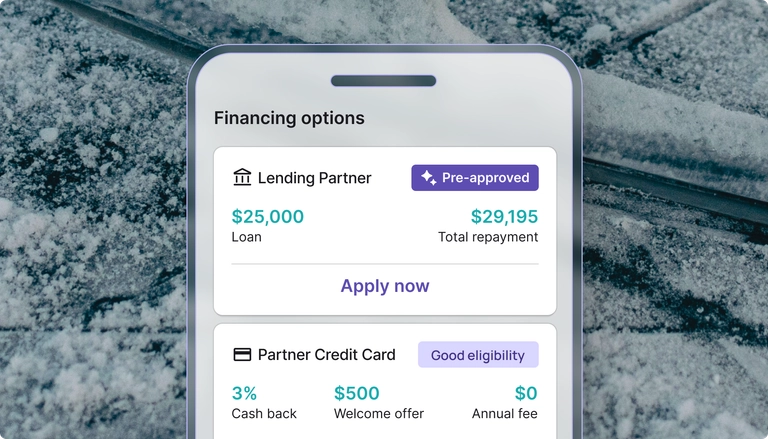 Mobile app screen highlighting funding oportunities