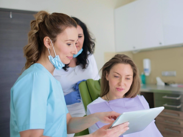 healthcare professional consulting with a patient