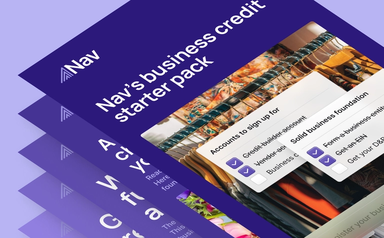 Nav's business credit starter pack ebook mockup