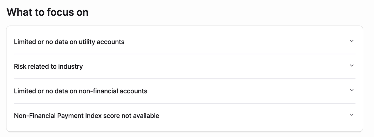 Nav section that recommends what to focus on