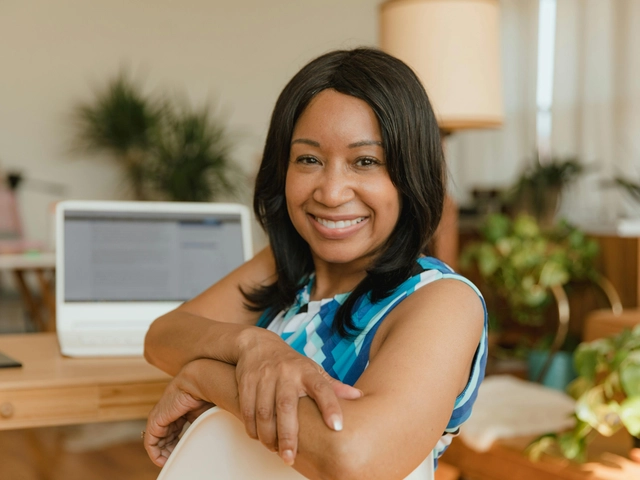 female small business owner smiles at the camera