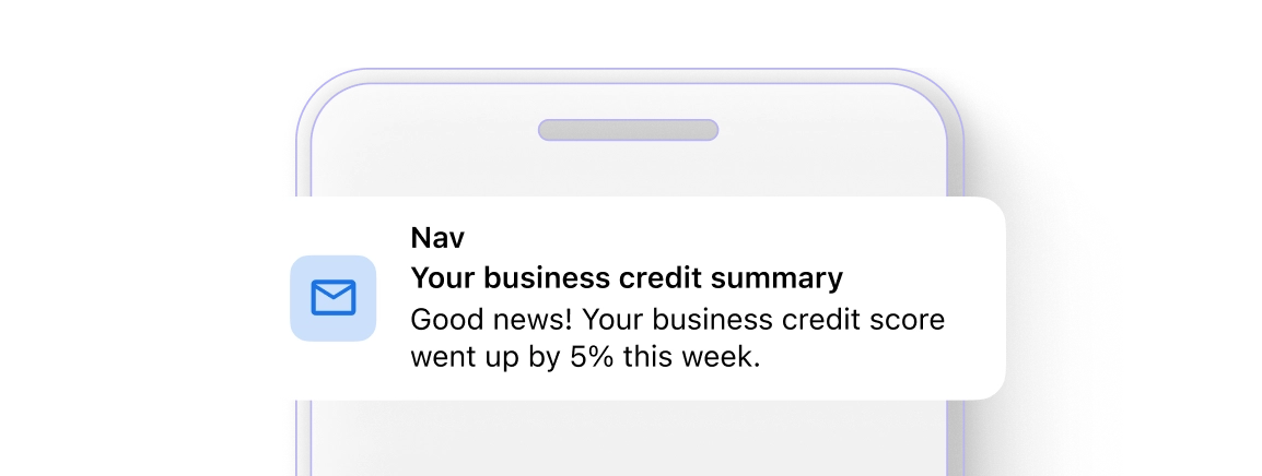 your business credit summary notification from nav on mobile