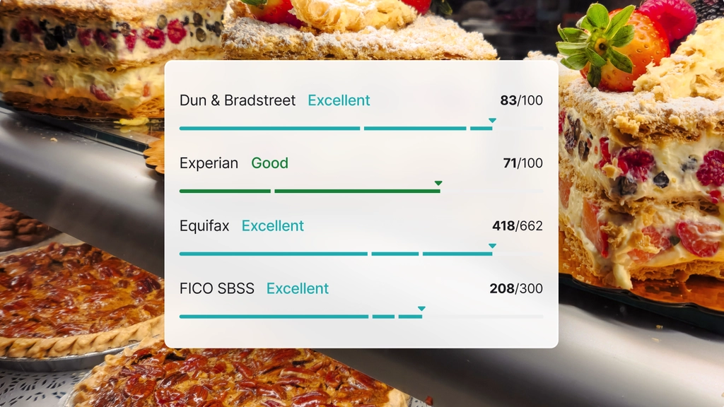 Business credit scores dashboard