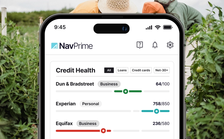 Nav Prime Credit Health credit score view on phone